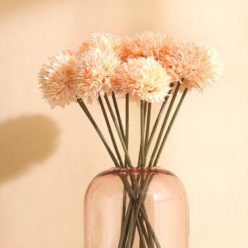 Cream Chrysanthemum Faux Flower Sticks, Set of 6 (45cm)