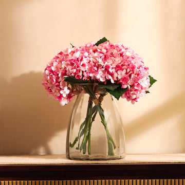 Pink Hydrangea Faux Flower Bouquet, Single (32cm)