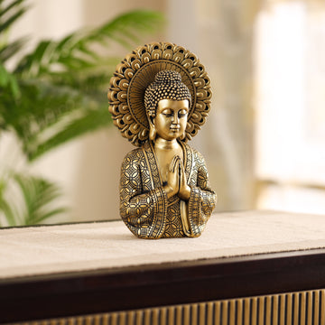 Antique Golden Light Meditating Buddha
