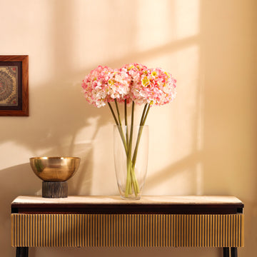 Baby Pink Hydrangea Faux Flower Sticks, Set of 3 (50cm)