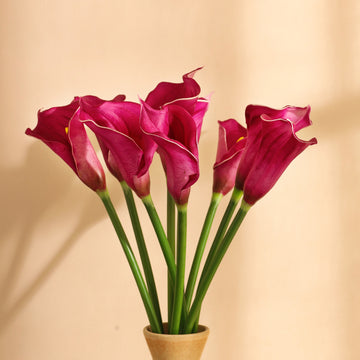 Purple Calla Lily Faux Flower Sticks, Set of 5 (70cm)