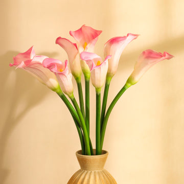 Pink Calla Lily Faux Flower Sticks, Set of 5 (70cm)