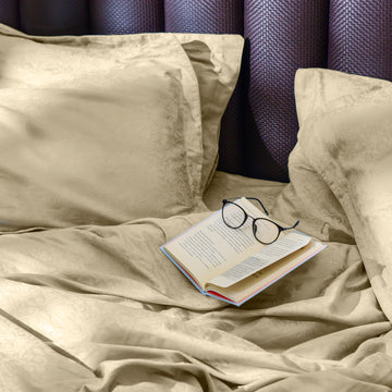 Bella Jacquard Flat Sheet Set, Parchment