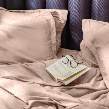 Bella Jacquard Flat Sheet Set, Paper Beige