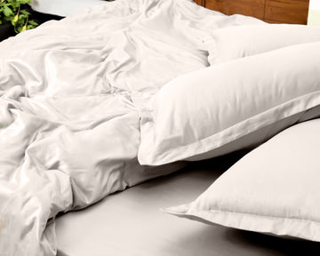Serenité Solid 100% Organic Cotton Flat Sheet Set, Ivory