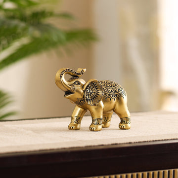 Antique Carved Royal Elephant Statue
