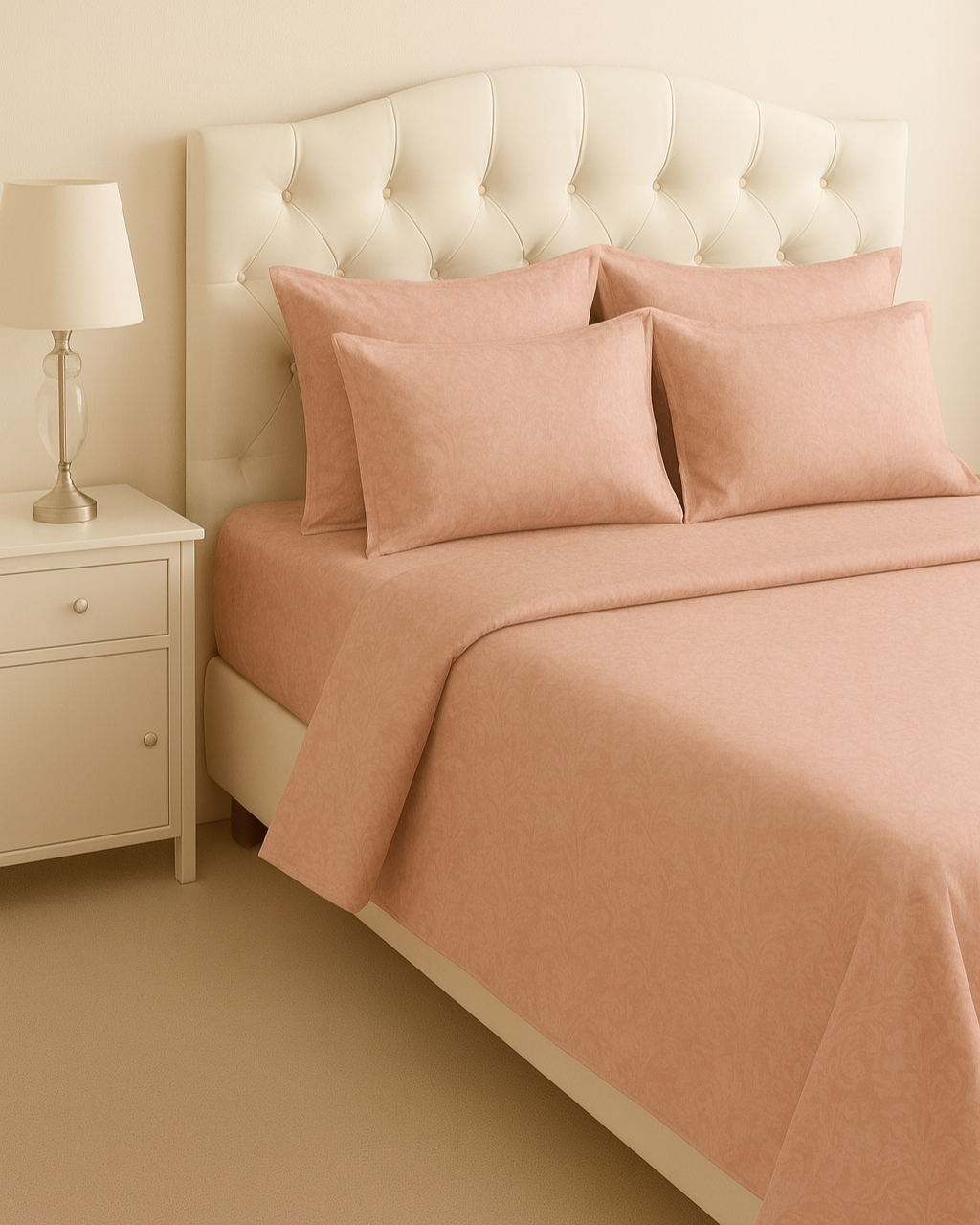 Bella Jacquard Flat Sheet Set, Blush