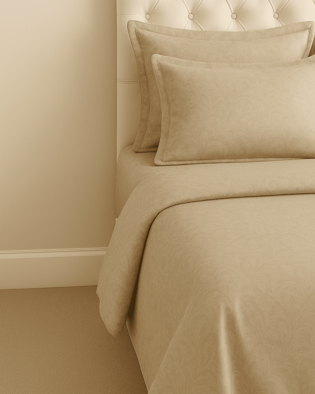 Bella Jacquard Flat Sheet Set, Parchment