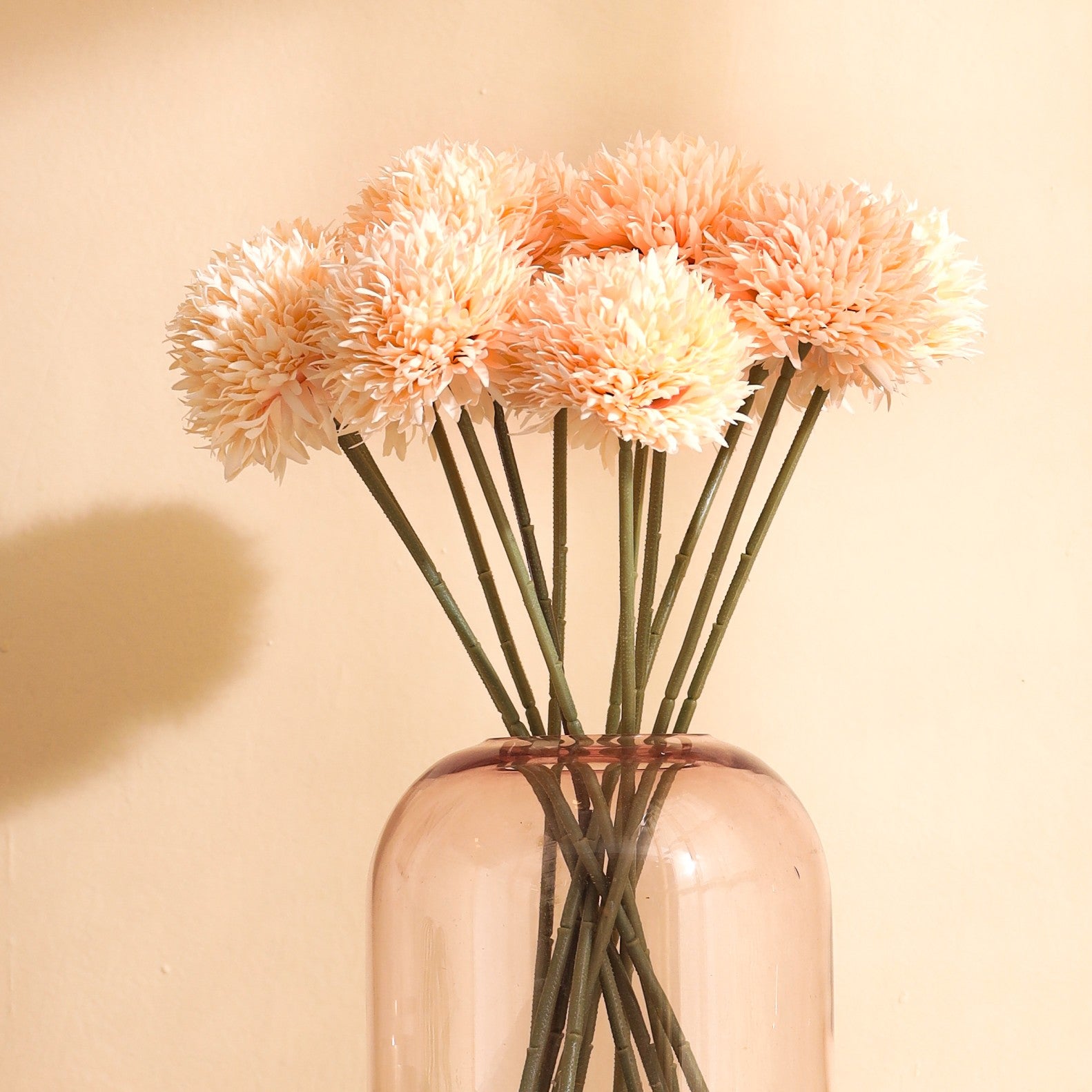 Cream Chrysanthemum Faux Flower Sticks, Set of 6 (45cm)