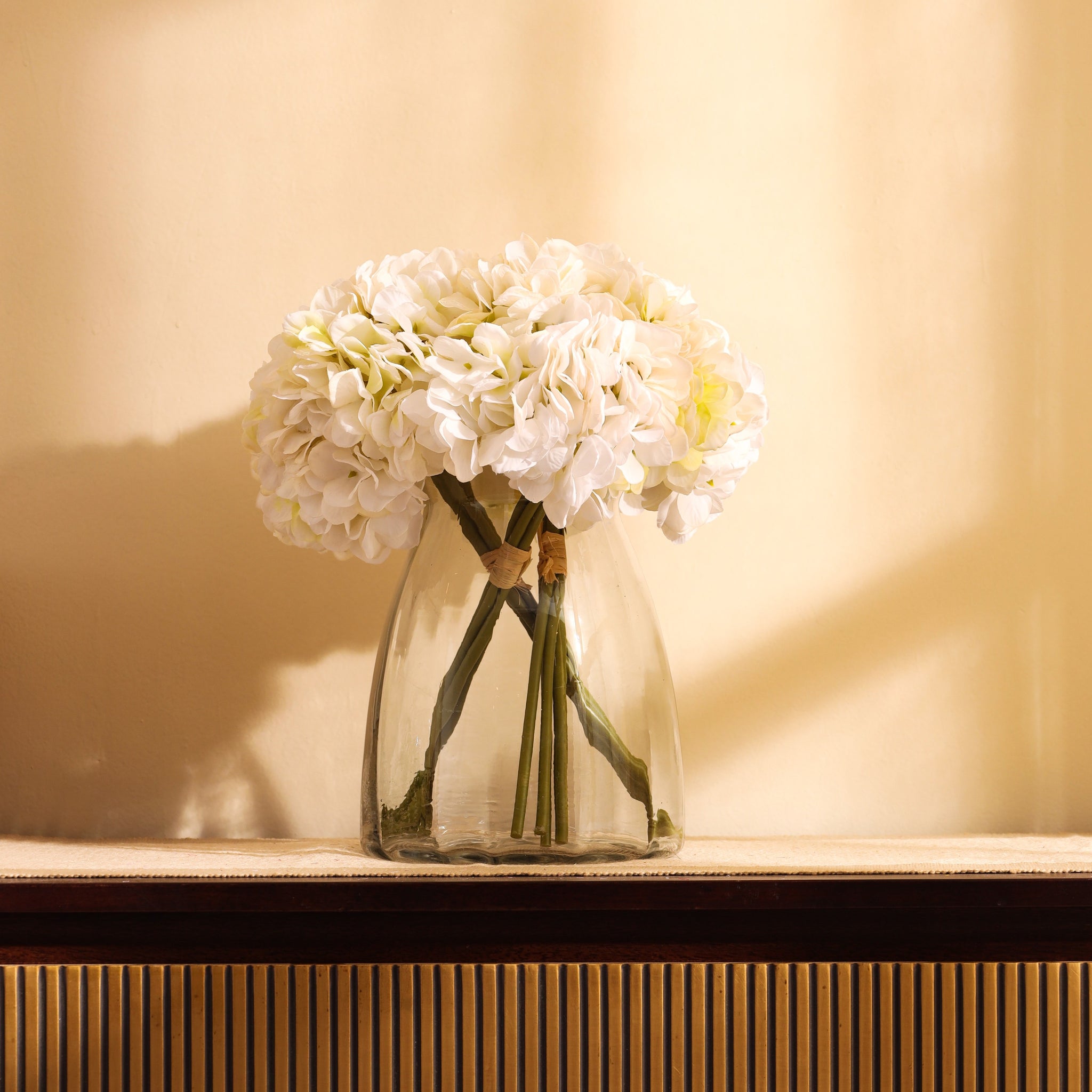 White Hydrangea Faux Flower Bouquet, Single (30cm)