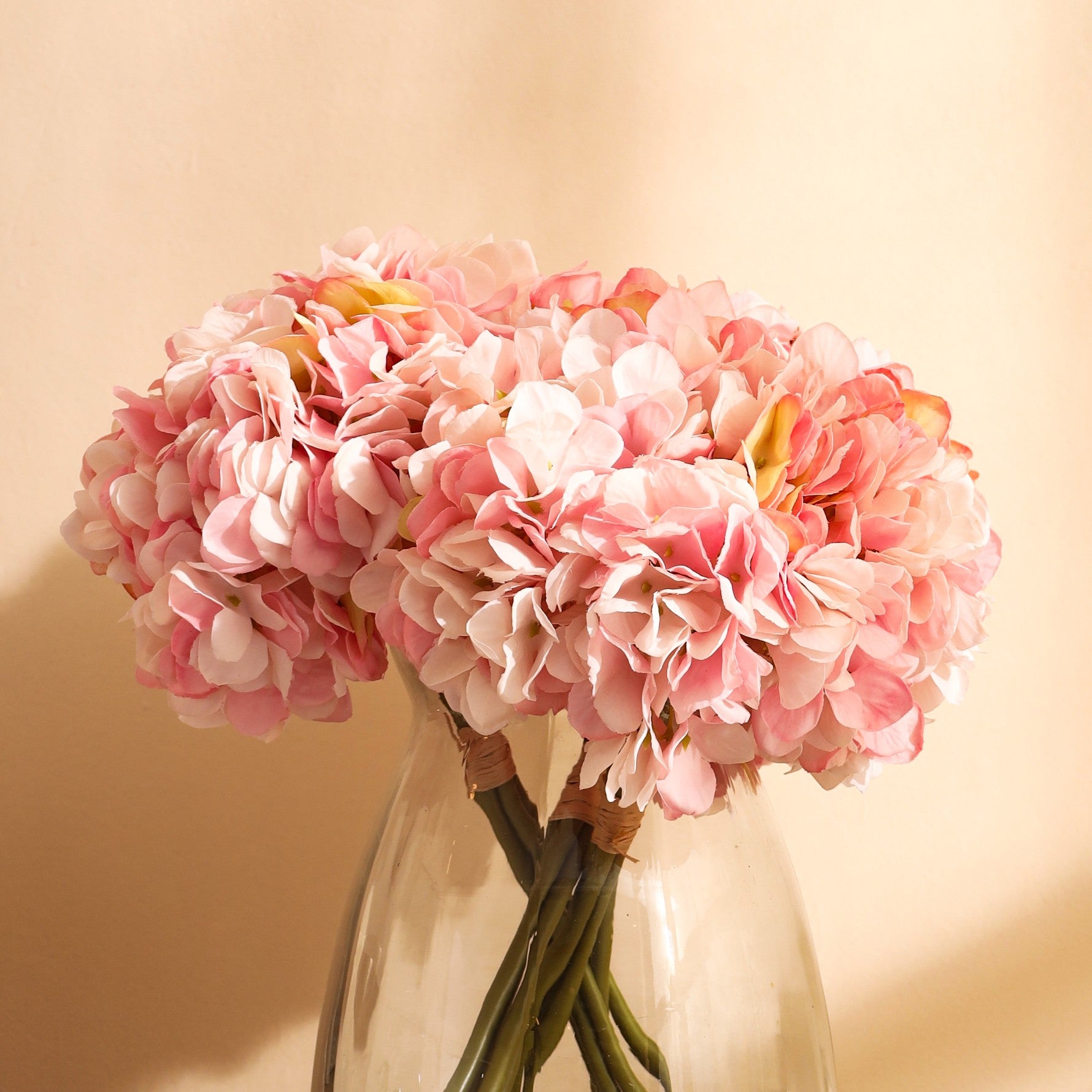 Baby Pink Hydrangea Faux Flower Bouquet, Single (30cm)