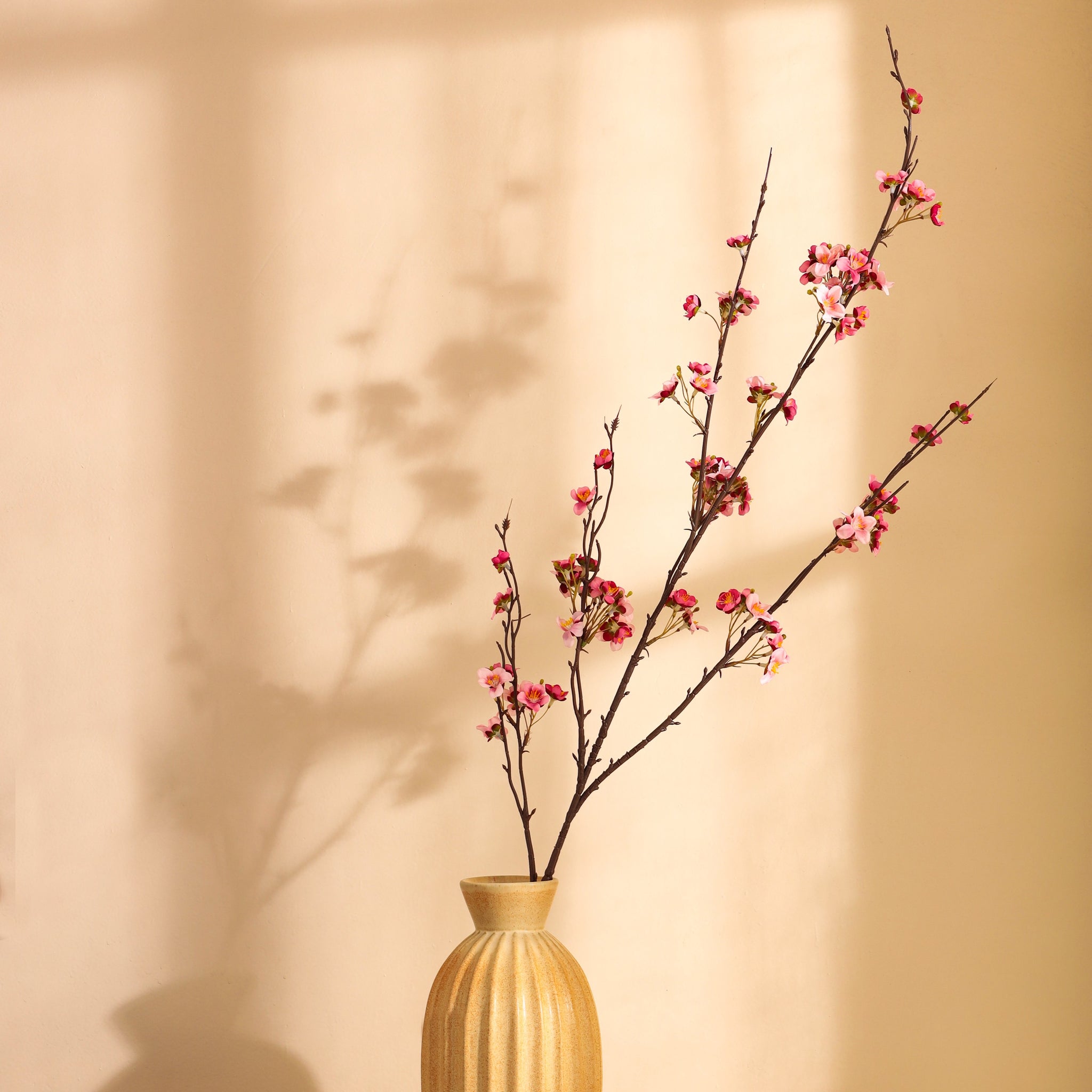 Baby Pink Cherry Blossom Faux Flower Stick, Single (130cm)