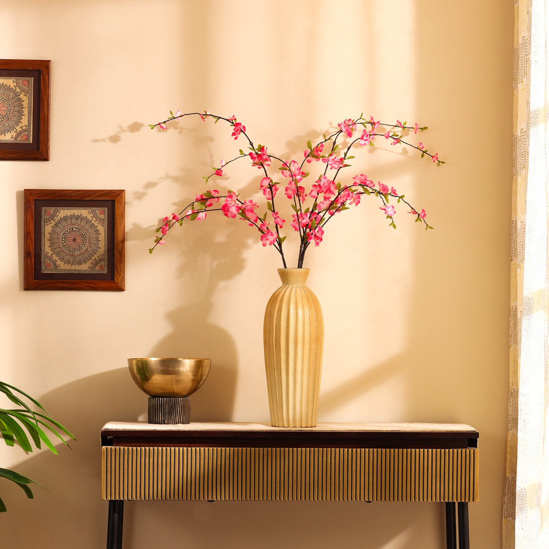 Baby Pink Cherry Blossom Faux Flower Stick, Single (100cm)