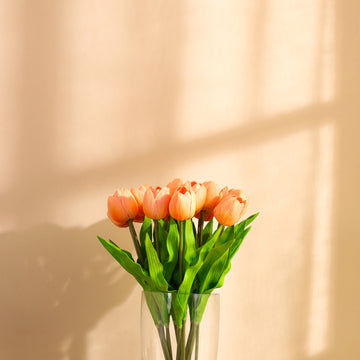 Beige Tulip Faux Flower Sticks, Set of 5 (50cm)
