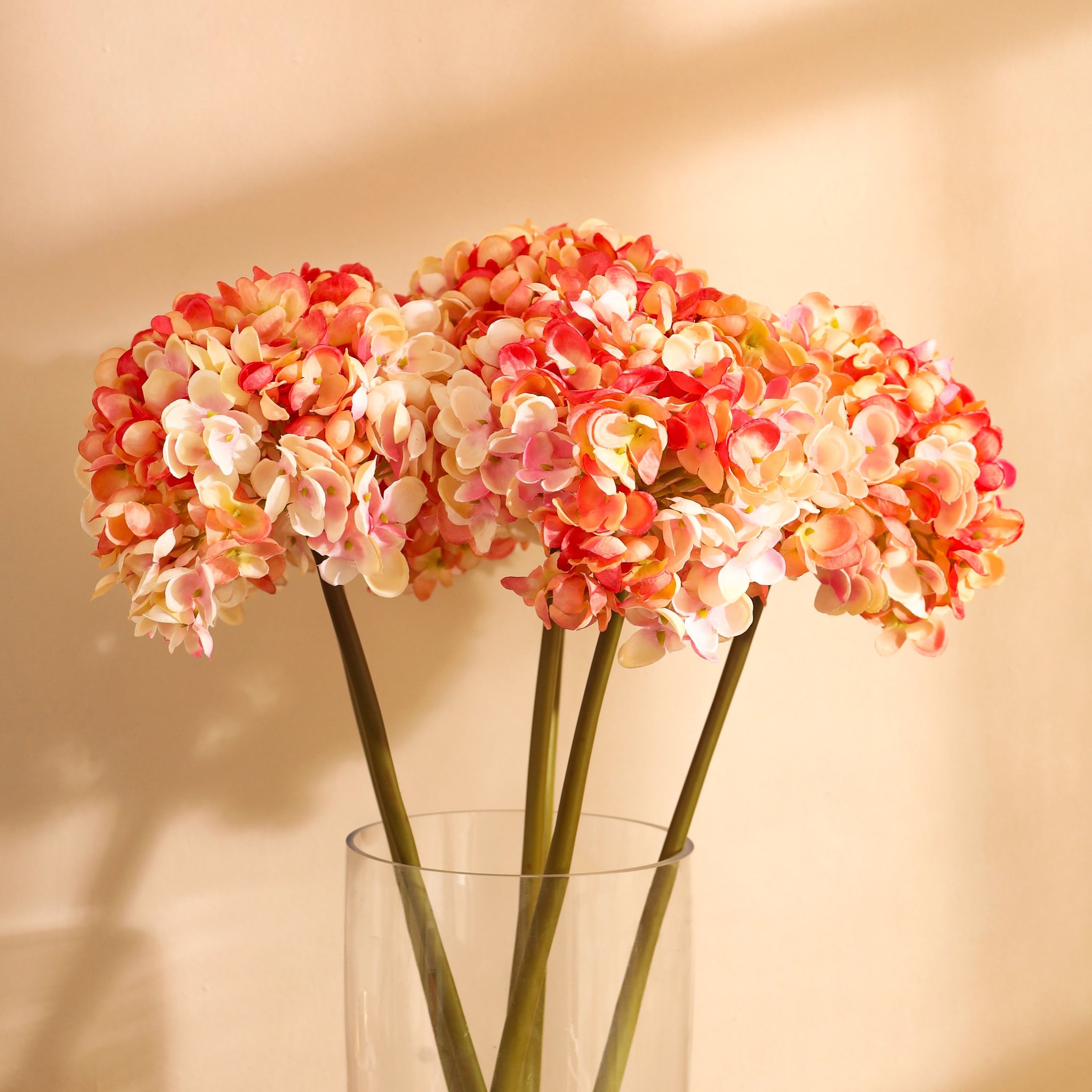 Pink Hydrangea Faux Flower Sticks, Set of 3 (50cm)