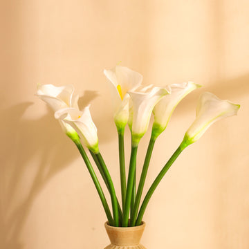White Calla Lily Faux Flower Sticks, Set of 5 (70cm)