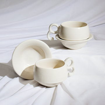 Mayra Cup and Saucer - White