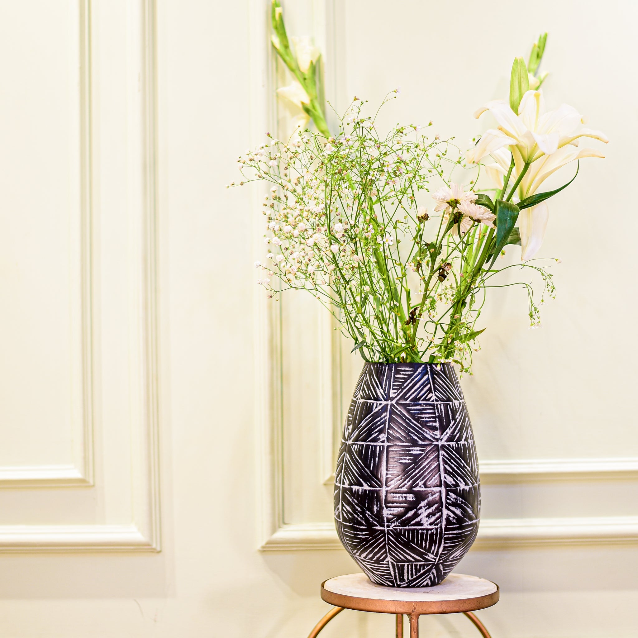 Eden Geometric Metal Vase