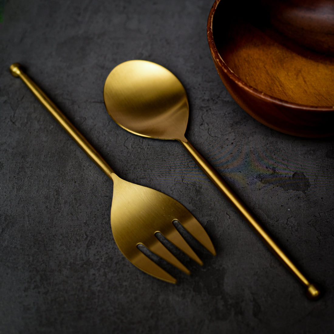 Serai Gold Serving Spoon and Fork