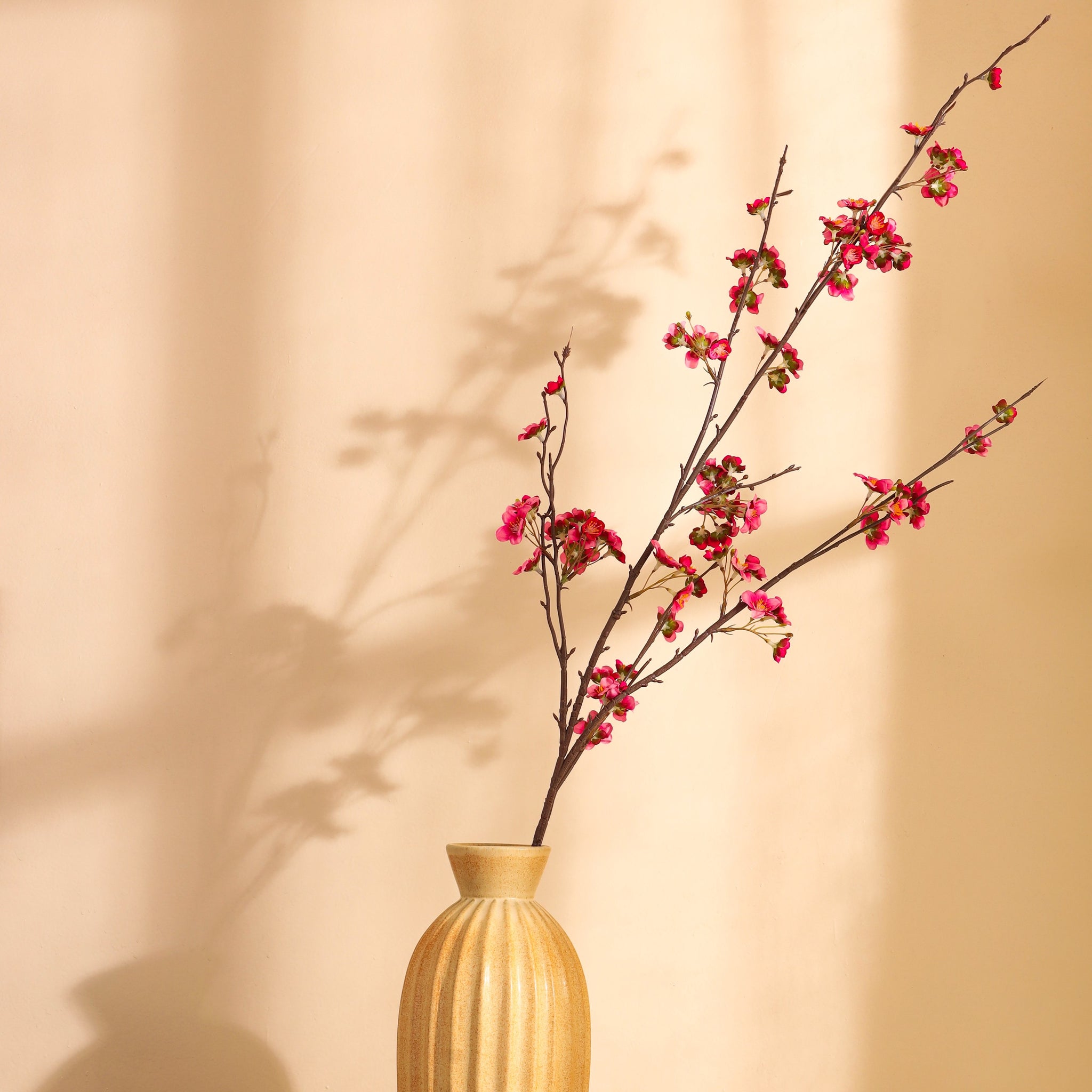 Pink Cherry Blossom Faux Flower Stick, Single (130cm)