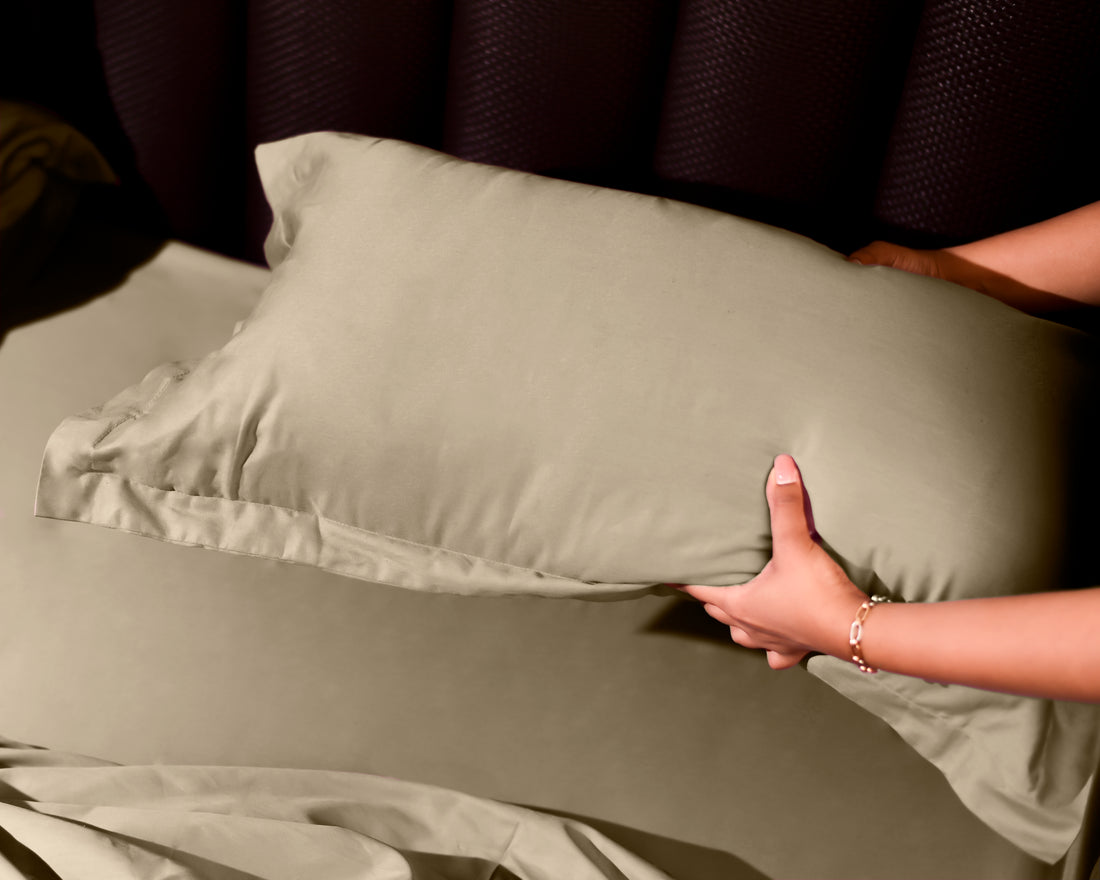 Serenité Solid 100% Organic Cotton Flat Sheet Set, Champagne