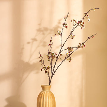 White Cherry Blossom Faux Flower Stick, Single (130cm)
